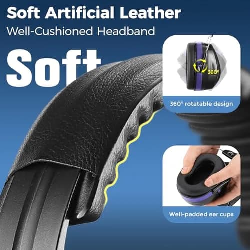 ProCase NRR 32dB Safety Earmuffs, Hearing Protection for Adults & Kids | ANSI Certified Noise Reduction thumbnail 7