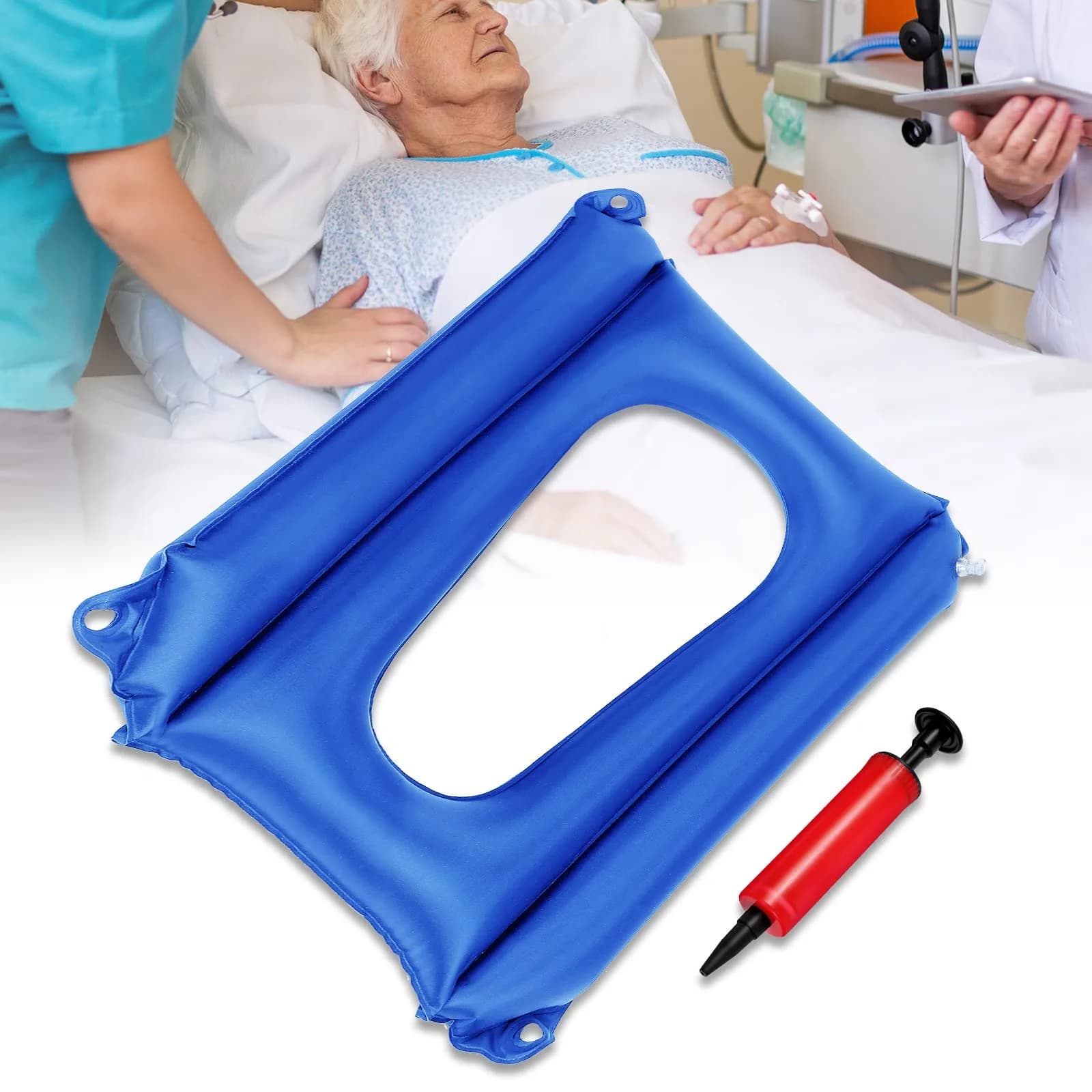 Namalu Blue Body Positioner | Pressure Sore Relief Cushion for Elderly & Bedridden (17.9 x 15.7 inches)