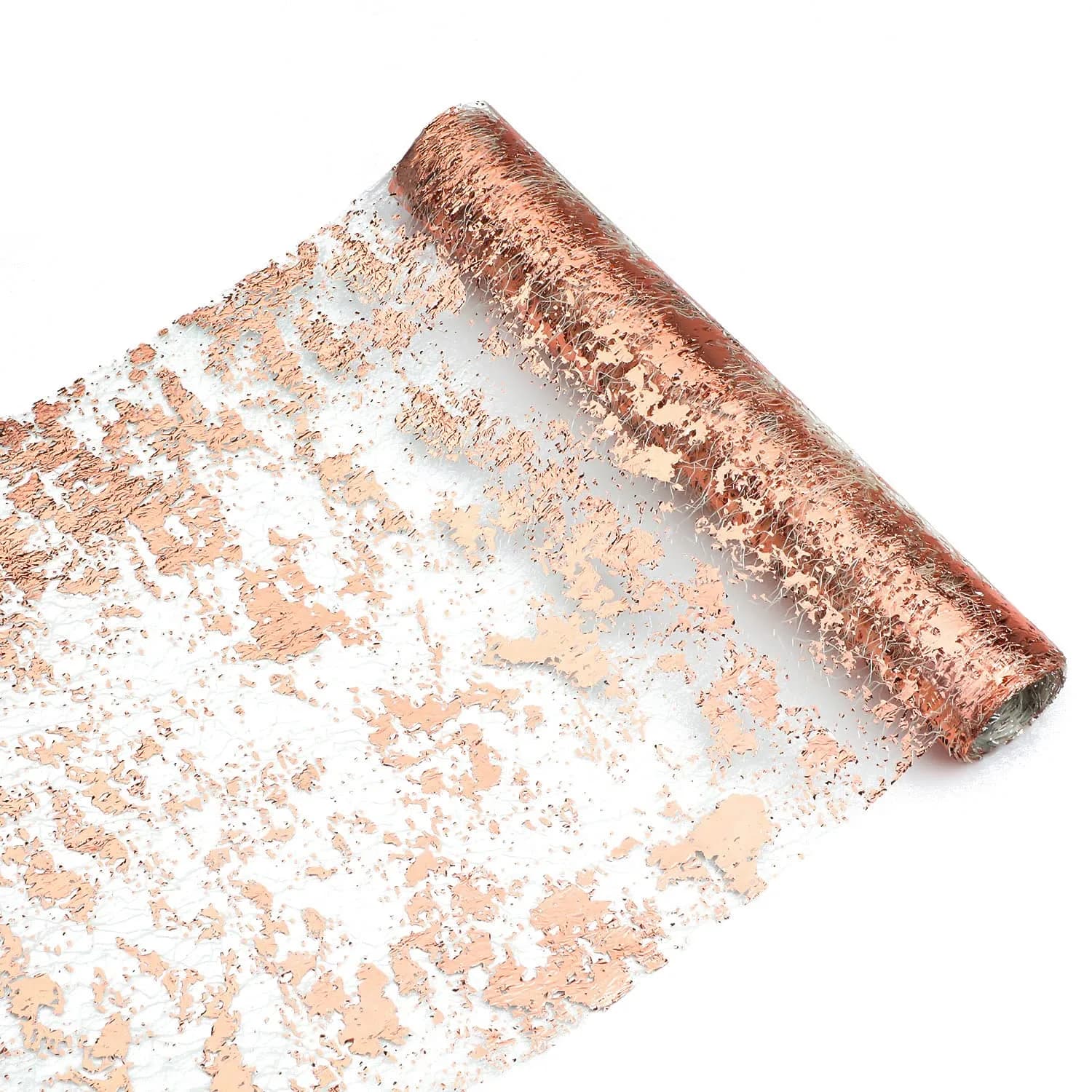 Snowkingdom Rose Gold Glitter Table Runner 46cm x 274cm (11"x108") | Sparkly Metallic Mesh for Parties