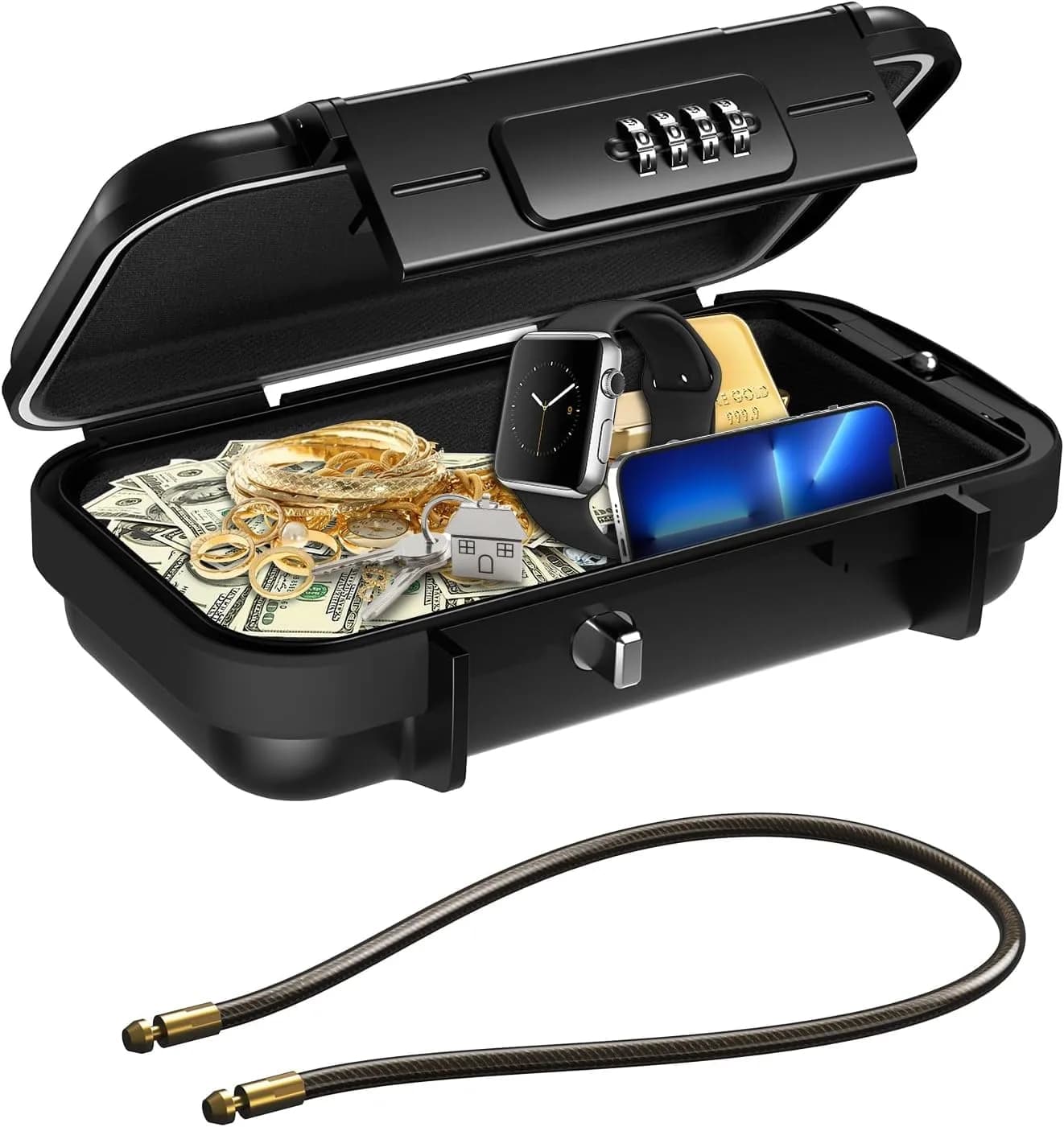 AMIR Portable Safe Box, Combination Security Case LockBox Waterproof Impact-Resistant 52.5 cu in | Travel & Home Security - main product image