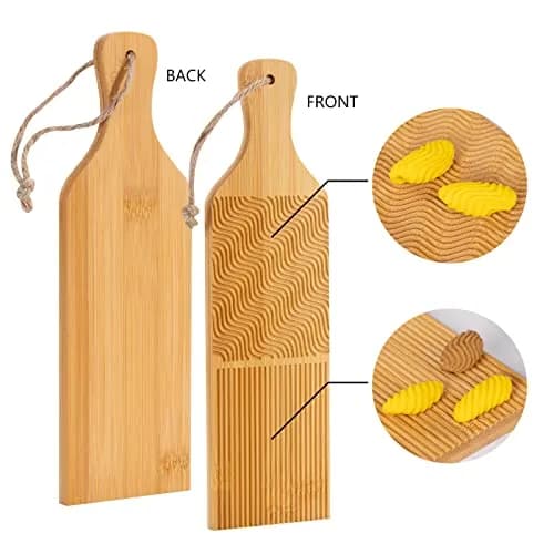 Maveite Gnocchi Board & Pasta Maker with Garganelli Stick | Natural Bamboo Kitchen Tool for Italian Dinners thumbnail 7
