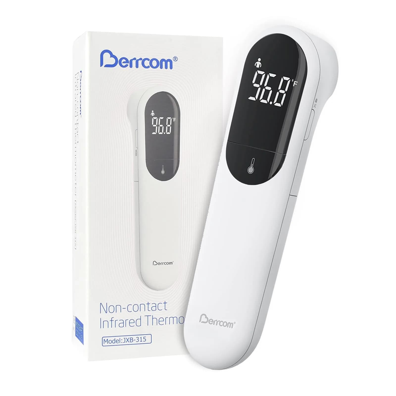 Berrcom Digital Infrared Forehead Thermometer 3 in 1 | Non Contact Fever Check for Kids & Adults — black