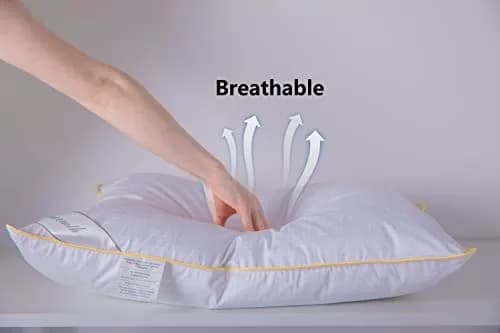 Eastwarmth Goose Down Feather Pillow Queen Size 1.56 kg (3.45 lb) | Supportive & Soft Bed Pillow for All Sleepers thumbnail 4