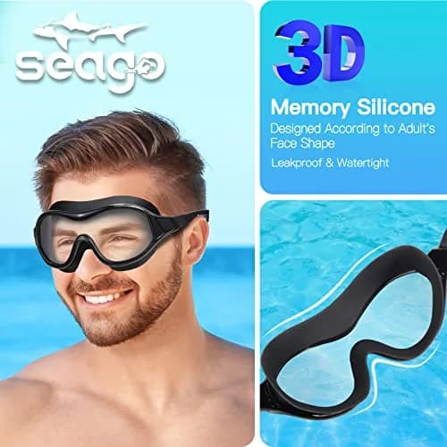 Seago Swim Goggles No Leaking Anti-Fog Swimming Goggles for Adults & Youth | 180° Clear Vision, UV Protection, Waterproof thumbnail 3