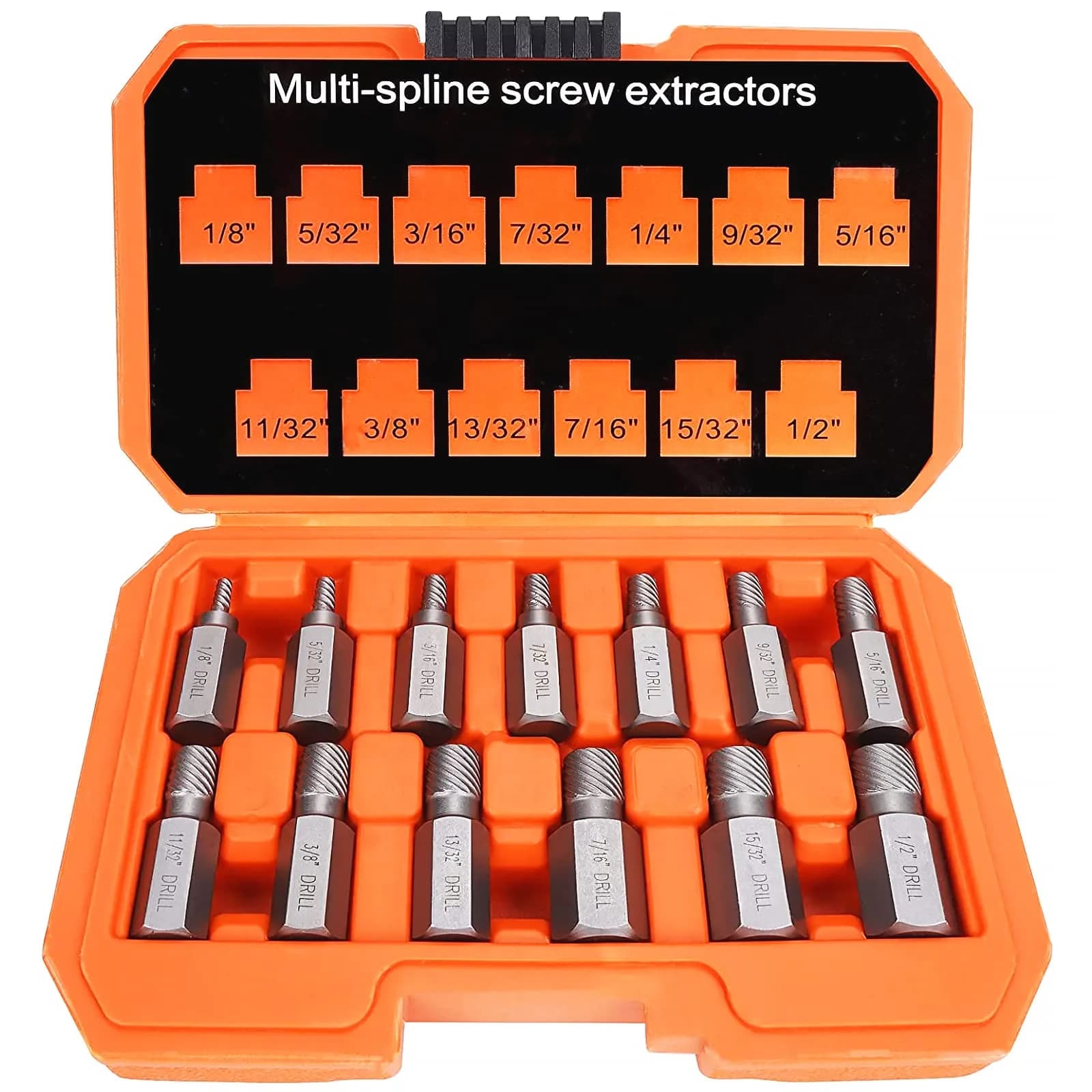 XEWEA 13Pcs Screw Extractor Set Chrome Molybdenum Steel | Multi-Size Bolt Remover for Rusted & Stripped Bolts - main product image