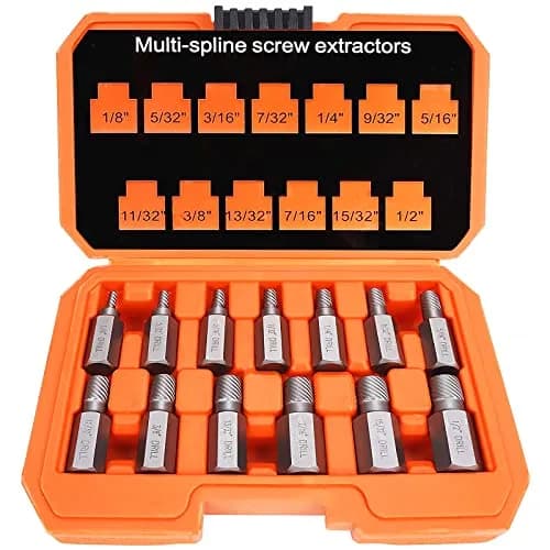 XEWEA 13Pcs Screw Extractor Set Chrome Molybdenum Steel | Multi-Size Bolt Remover for Rusted & Stripped Bolts thumbnail 1