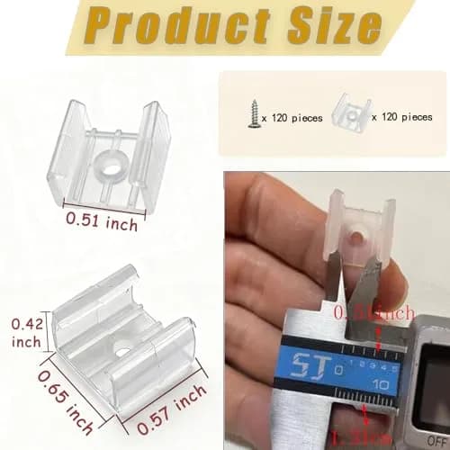 GYGhaoho LED Strip Light Fixing Clips 120 Pcs | Secure 12-14mm Strips with Screws thumbnail 2