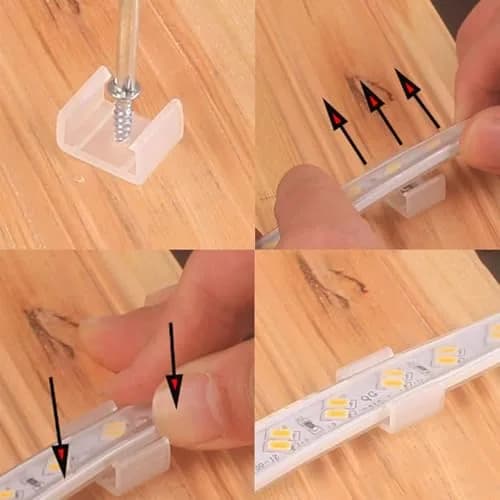 GYGhaoho LED Strip Light Clips 120 Pcs with Screws | Fits 14-17mm Strips thumbnail 3