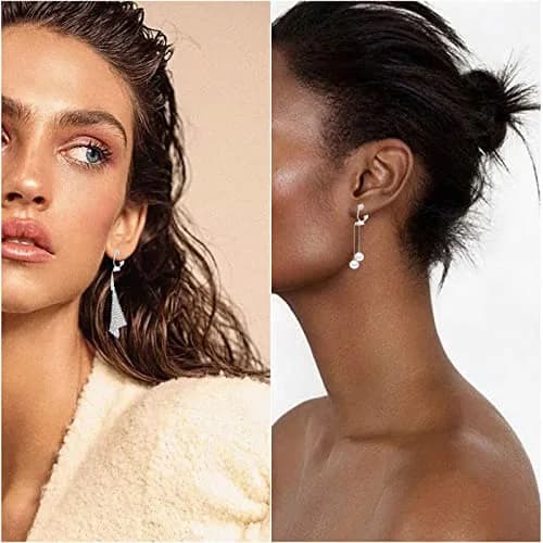 Aylifu Silver Clip-On Earring Converters with Comfort Pads, 12 Pairs (18.7mm x 10mm) | For Non-Pierced Ears thumbnail 6