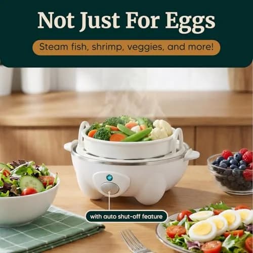 Elite Gourmet 7-Egg Rapid Egg Cooker | Auto Shut-Off, Poacher & Omelet Maker, 120V thumbnail 5
