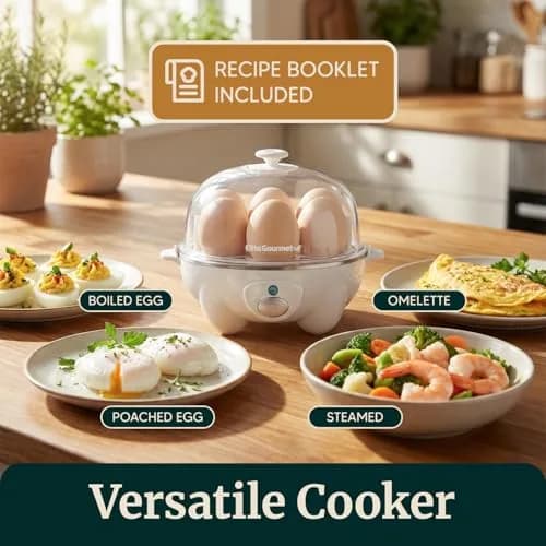 Elite Gourmet 7-Egg Rapid Egg Cooker | Auto Shut-Off, Poacher & Omelet Maker, 120V thumbnail 7