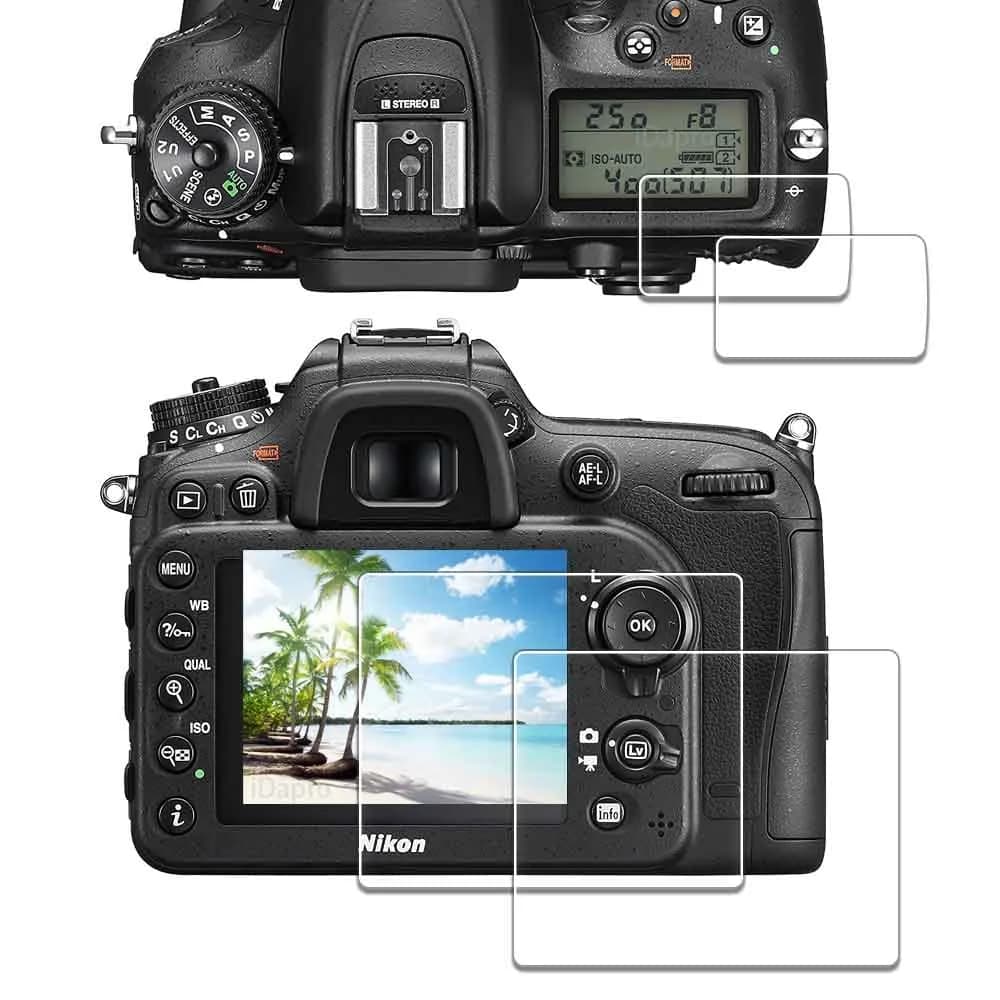 iDaPro Tempered Glass Screen Protector for Nikon D7200/D7100 LCD & Top Screen | 9H Hardness, Anti-Glare, Bubble-Free Installation Kit - main product image