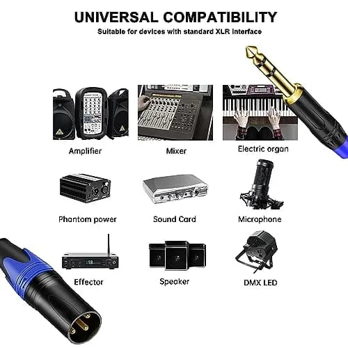 Seefeful 1/4" TRS to Dual XLR Male Y Splitter Cable 1.5 FT | High Noise Cancellation & Shielded thumbnail 6