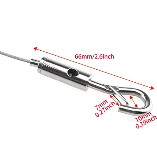 SDTC Tech Stainless Steel Wire Rope with Adjustable Hooks, 2m (6.5 ft) | 2-Pack, 175lb Load Capacity thumbnail 3