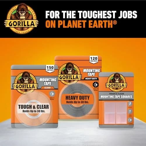 GORILLA Invisible Hold Mounting Tape 1" x 150" Clear 2-Pack | Strong Permanent Bond for Indoor/Outdoor Use thumbnail 8