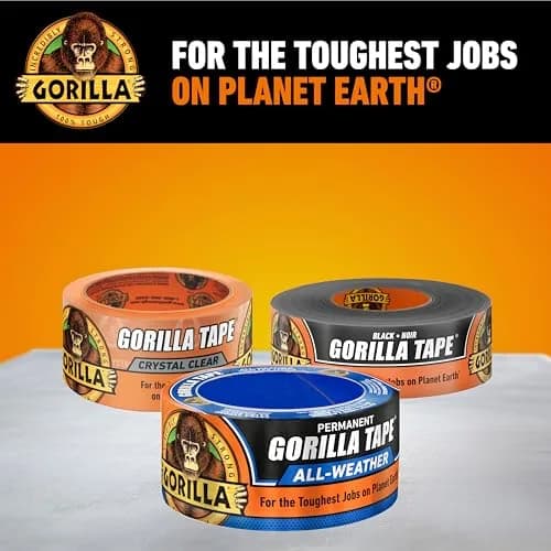 GORILLA All Weather Duct Tape, Black, 1.88 in x 75 ft (2-Pack) | Waterproof & UV Resistant for Outdoor Repairs thumbnail 9
