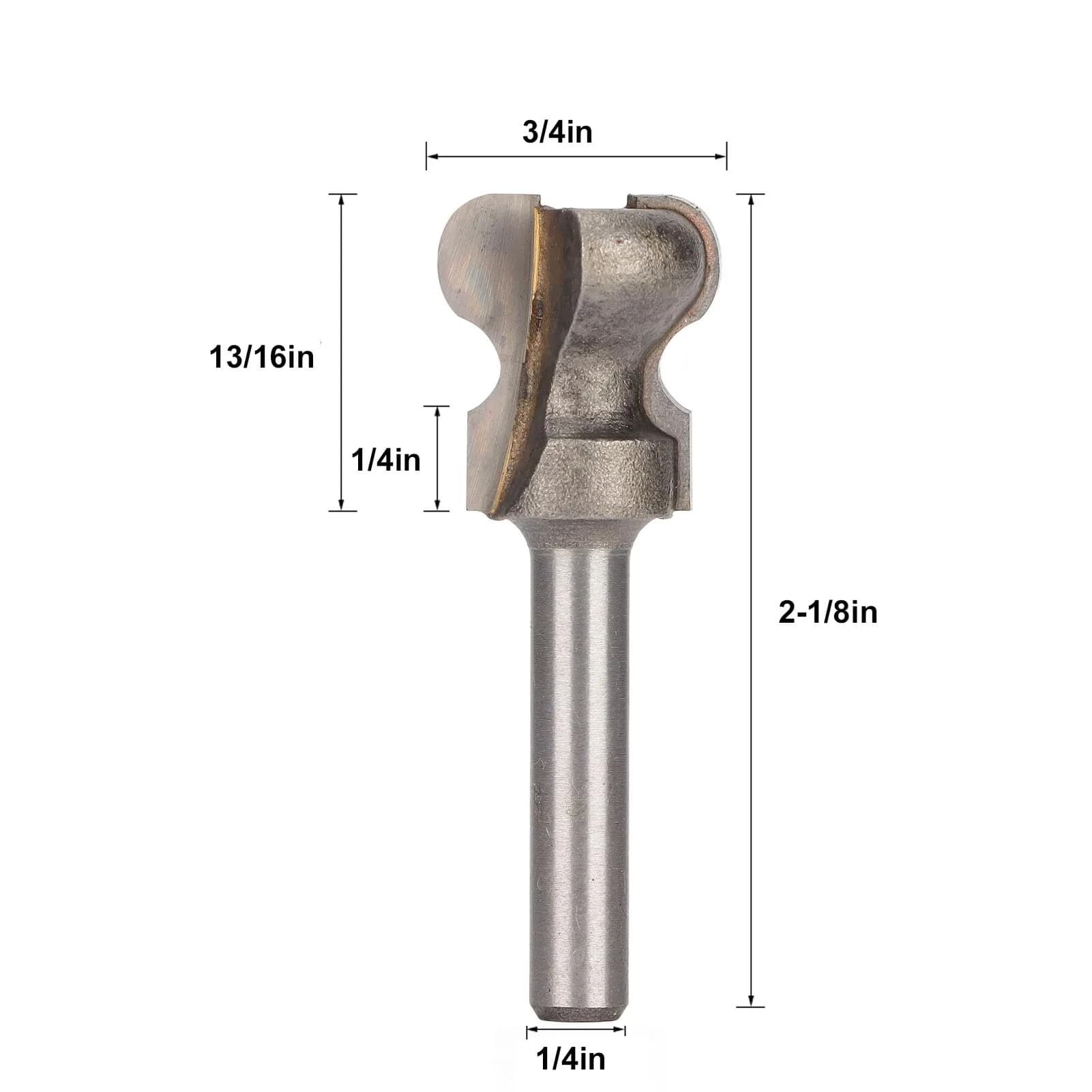 Walfront Finger Pull Bit 1/4in Round Shank Carbide Center Point Drill Bit for Drawer Pull, Cork Wood Hardwood Veneer, Slotting & Keyholes - main product image