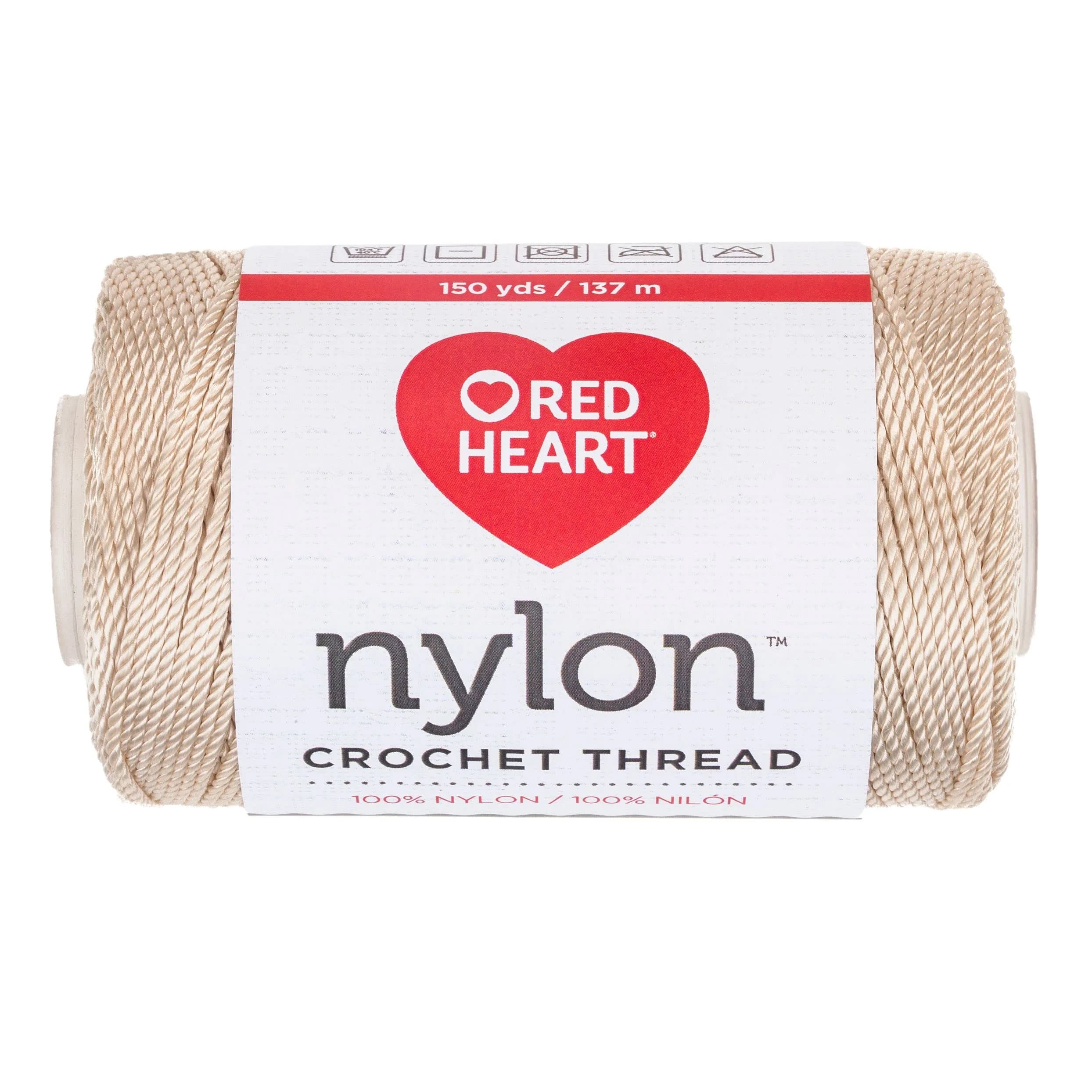 Red Heart Nylon Crochet Thread Size 18, Natural, 137m (150 Yards) | Ideal for Purses, Belts, Totes & Home Decor