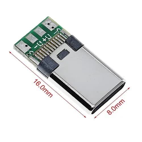 ANMBEST USB 3.1 Type C Male Connector 24 Pins with PCB Board Support Module (10-Pack) | 5Gbps Data Transfer thumbnail 3