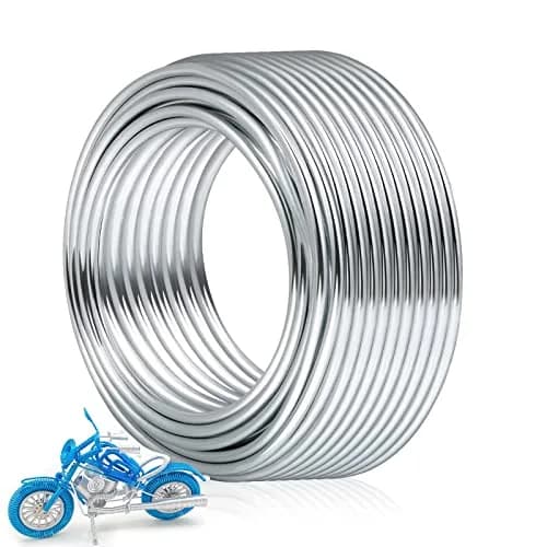 Cruzix 3mm Aluminum Craft Wire 16m (52.5 Ft) Silver | Bendable Metal for Sculpting, Jewelry, Bonsai thumbnail 1