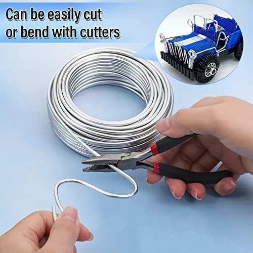 Cruzix 3mm Aluminum Craft Wire 16m (52.5 Ft) Silver | Bendable Metal for Sculpting, Jewelry, Bonsai thumbnail 4