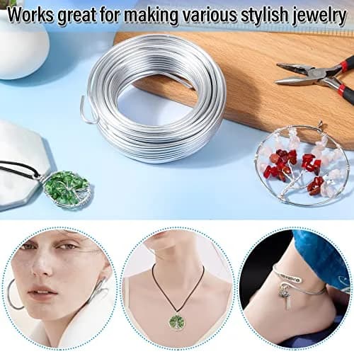 Cruzix 3mm Aluminum Craft Wire 16m (52.5 Ft) Silver | Bendable Metal for Sculpting, Jewelry, Bonsai thumbnail 6