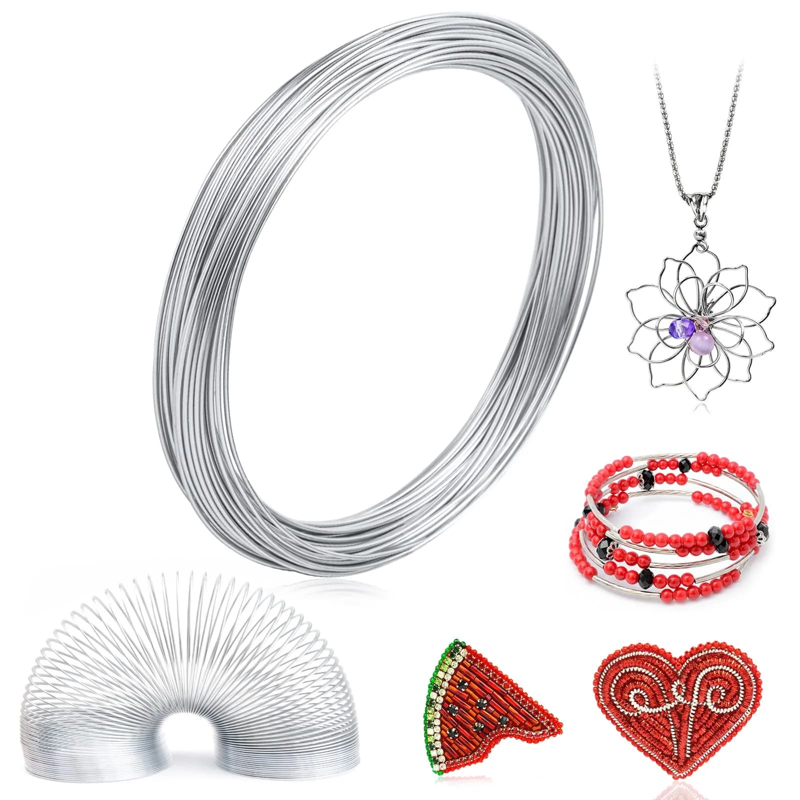Cruzix 18 Gauge Aluminum Craft Wire 1mm (52.5 Ft / 16m) Silver | Bendable & Tarnish Resistant for Jewelry Making - main product image