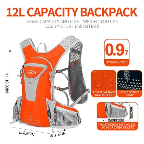 IX INOXTO Hydration Pack Backpack 12L Light Orange | Water-Resistant, Lightweight, Durable thumbnail 2
