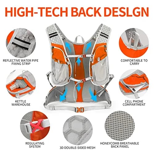 IX INOXTO Hydration Pack Backpack 12L Light Orange | Water-Resistant, Lightweight, Durable thumbnail 3