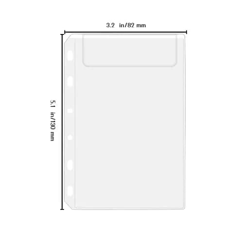 Antner 12PCS A7 Mini Binder Pockets 6-Hole No Zipper Budget Cash Envelopes for A7 6 Ring Binder Wallet, Clear Zipless Cash Stuffing Envelopes thumbnail 3