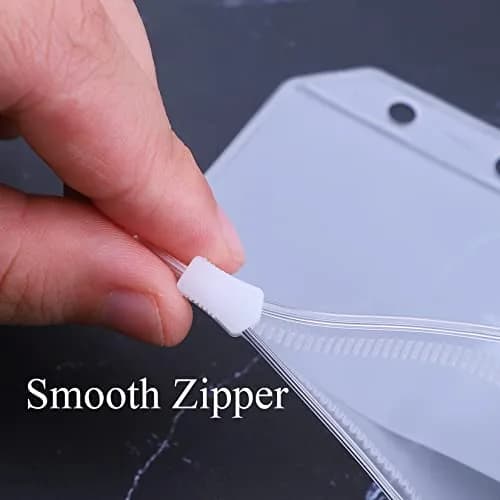 Antner A7 Mini Binder Pockets with Zipper, 6 Holes, 13.3cm x 8.7cm (5.24" x 3.43") | Pack of 12 Clear PVC Pouches for Budgeting & Organization thumbnail 4