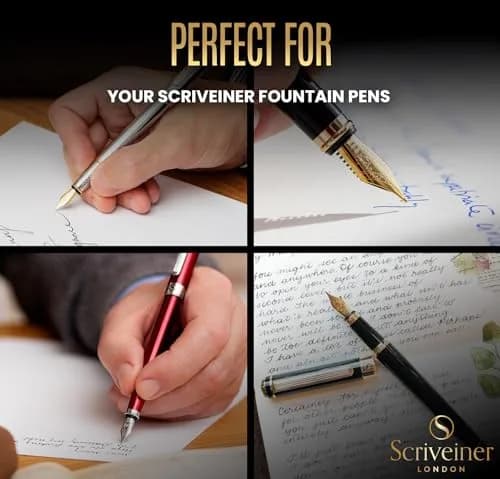 Scriveiner Fountain Pen Ink Cartridges Blue International Standard 20-Pack | Smooth Ink Flow thumbnail 4