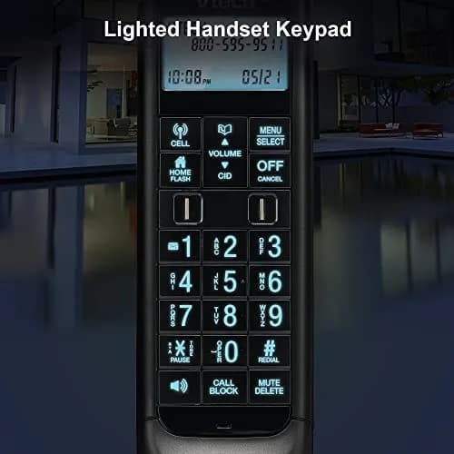VTech VS122-16 Retro-Design Cordless Phone with Bluetooth Connect to Cell, Call Blocker, Answering System, Full-Duplex Speakerphone, Red thumbnail 7