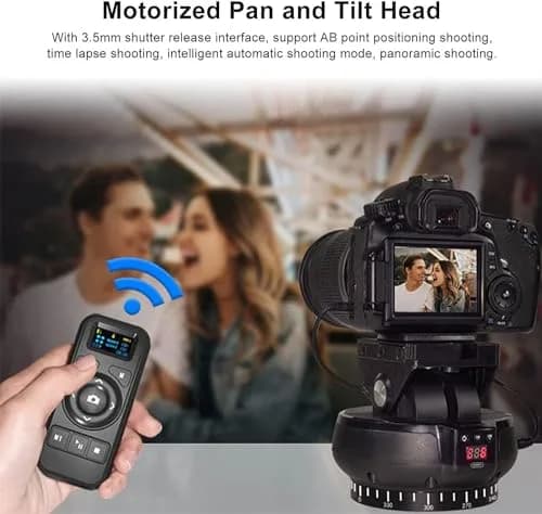 Byged Motorized Pan Tilt Head | 360° Rotation, ±35° Tilt, 100m Control, 9 Gears Speed, Smartphone & Camera Support thumbnail 4