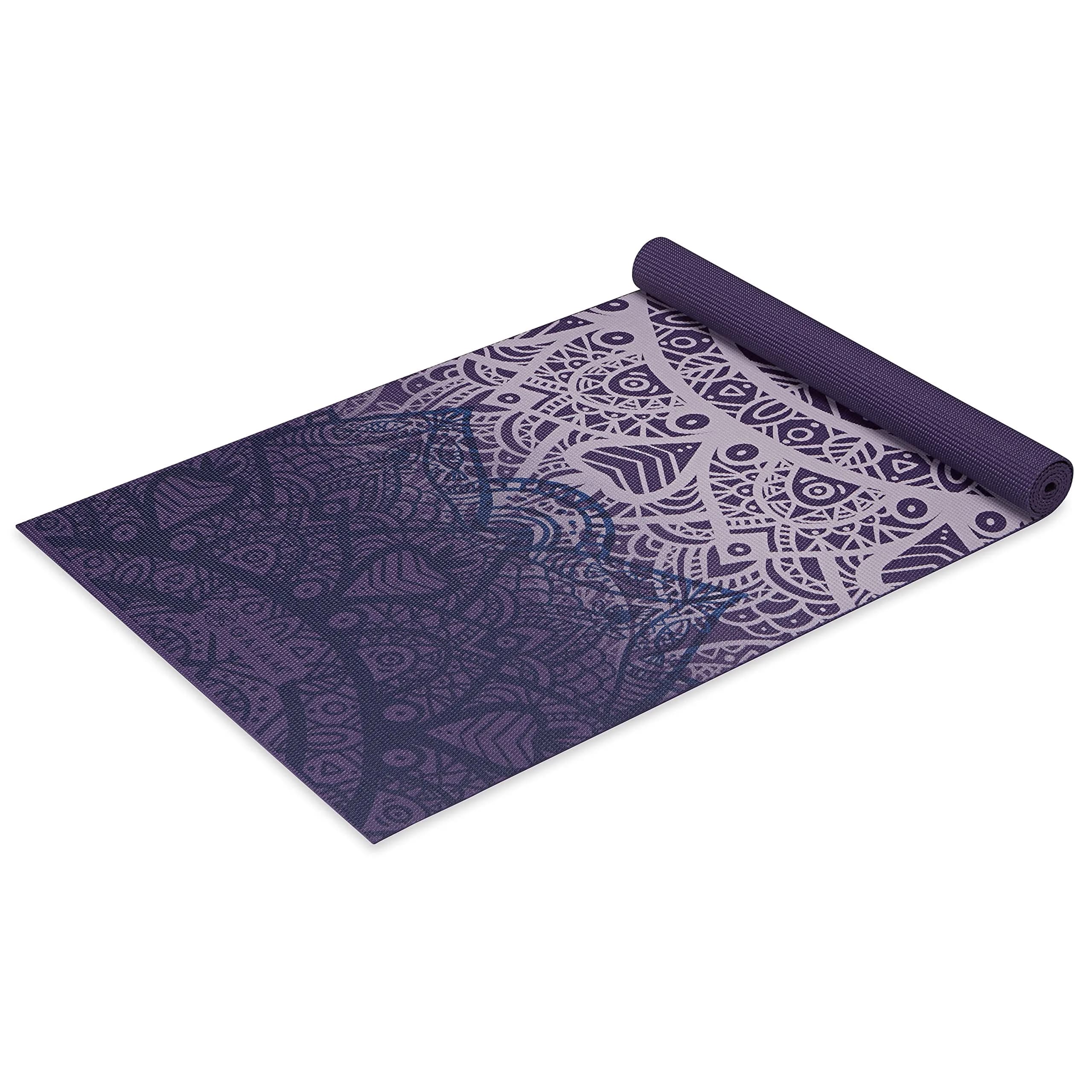 Gaiam Yoga Mat Classic Print, 4mm Non-Slip Mat (Purple Lattice) | Lightweight, Non-Slip & Eco-Friendly - main product image