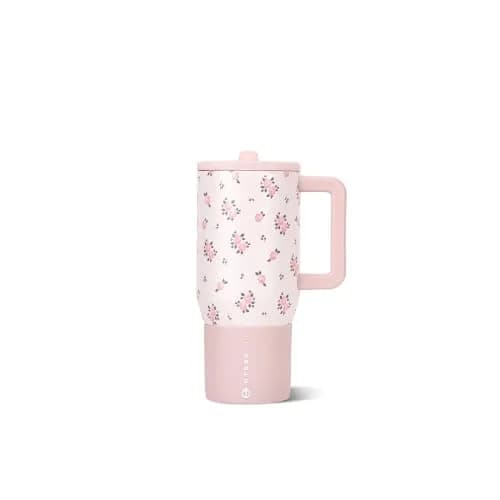 HydroJug Traveler 20oz Kids Insulated Tumbler with Handle, Wildrose | Leak-Proof, Drop-Resistant, Keeps Drinks Cold thumbnail 1