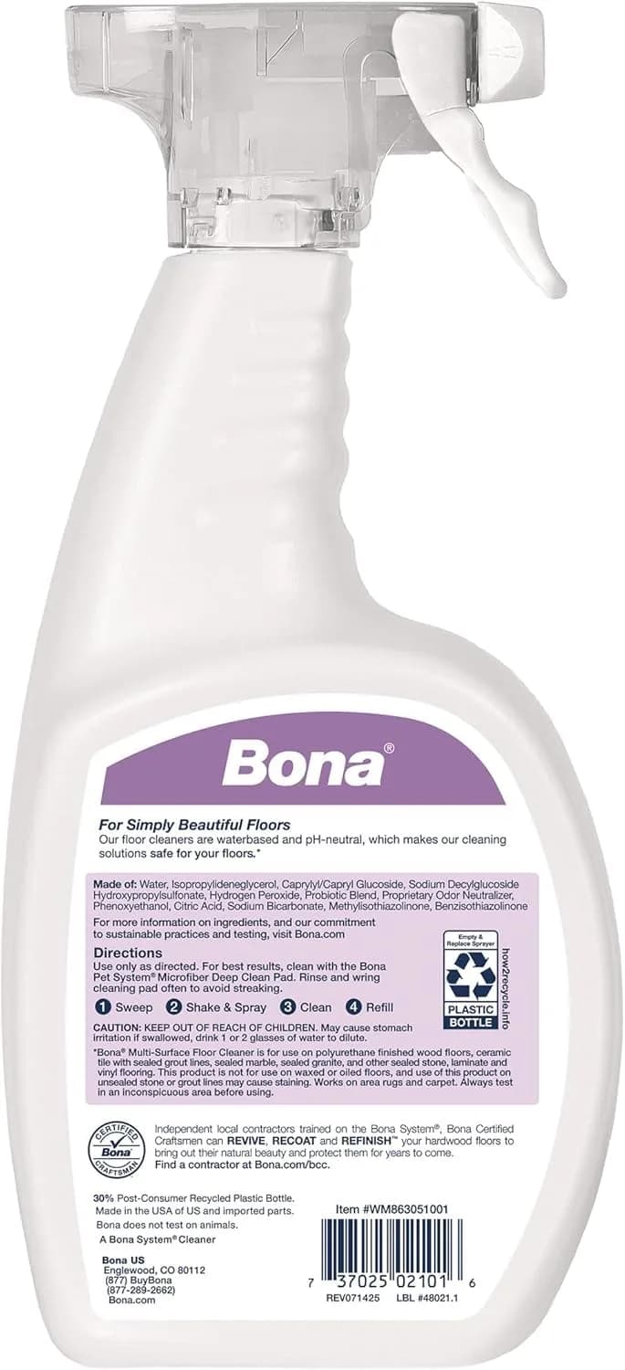 Bona All Surface Formula for Hardwood Floors, 32 Fl Oz Spray Bottle | Residue-Free Wood Floor Cleaner thumbnail 3