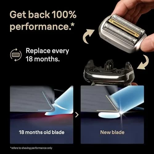 Braun Series 9 Men's Electric Shaver Head Replacement Blade Silver | Compatible with Series 9 Pro thumbnail 4