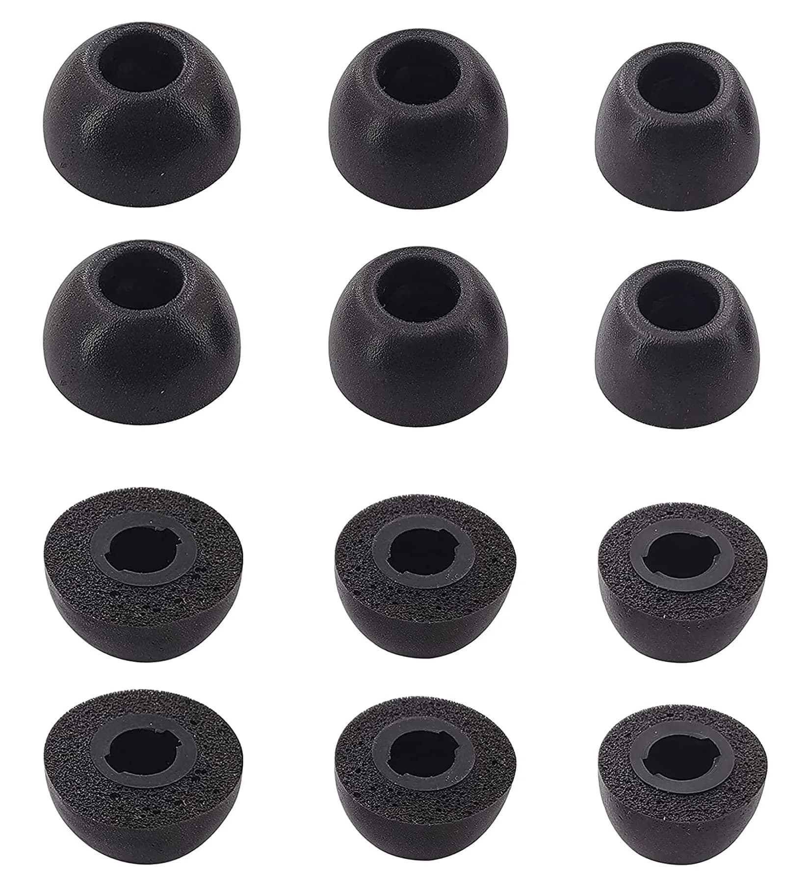 ALXCD Black Foam Eartips for Sony WF-1000XM4 Earbuds | 6 Pairs S/M/L