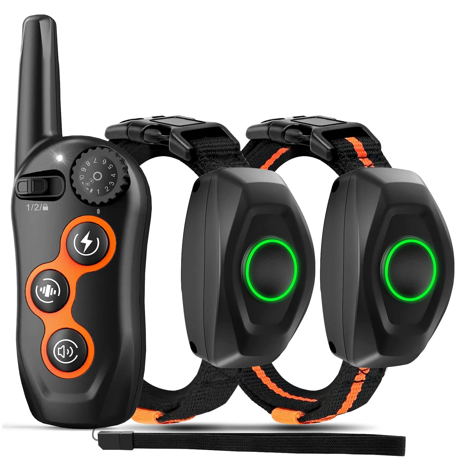 MAISOIE Dog Training Collar Black | IPX7 Waterproof Remote Range 1300ft, 3 Modes, Rechargeable — Orange and Black