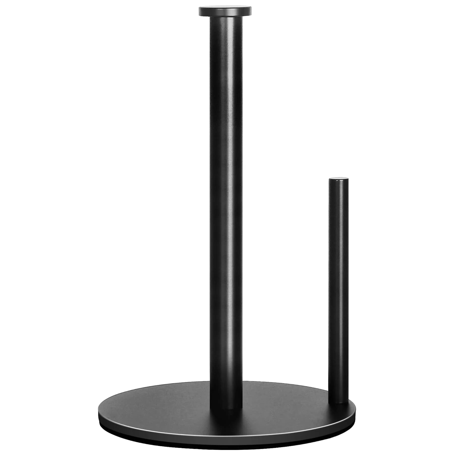 OBODING Matte Black Stainless Steel Paper Towel Holder Stand | Countertop Organization for Standard & Large Rolls