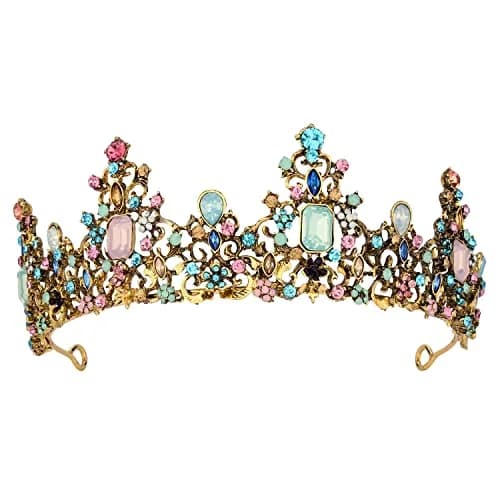 Didder Vintage Crowns & Tiaras for Girls & Women | Elegant Princess Headpiece, 6.5-inch Diameter, Alloy & Rhinestones thumbnail 1