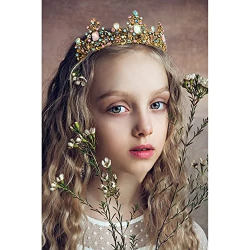 Didder Vintage Crowns & Tiaras for Girls & Women | Elegant Princess Headpiece, 6.5-inch Diameter, Alloy & Rhinestones thumbnail 5