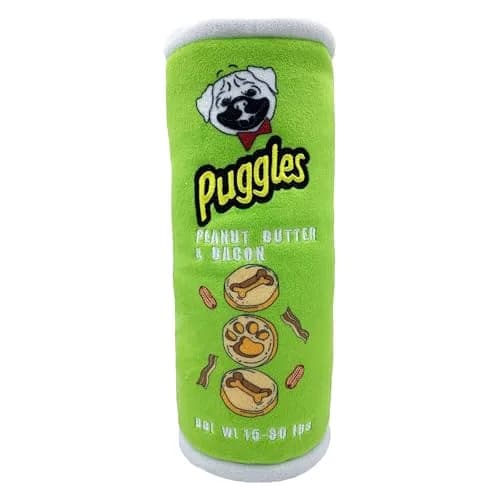 Huxley & Kent Power Plush Squeaky Dog Toy, Puggles Can, Small (6.5 x 2.5 x 2.5 inches / 16.5 x 6.4 x 6.4 cm) thumbnail 1