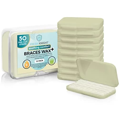 Fresh Knight Braces Wax Aloe Green 50 Strips (10 Cases) | Orthodontic Comfort Wax thumbnail 1