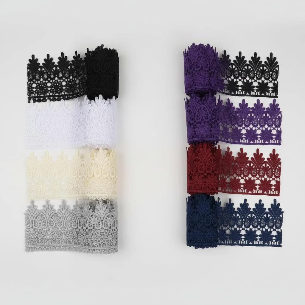 AIETSYEI Mix Lace Trim 3.5 Inch Wide Venise Lace Ribbon Embroidered Edge Trim 8.9 cm (3.5 Inch) | Floral Pattern, Polyester Fabric - main product image