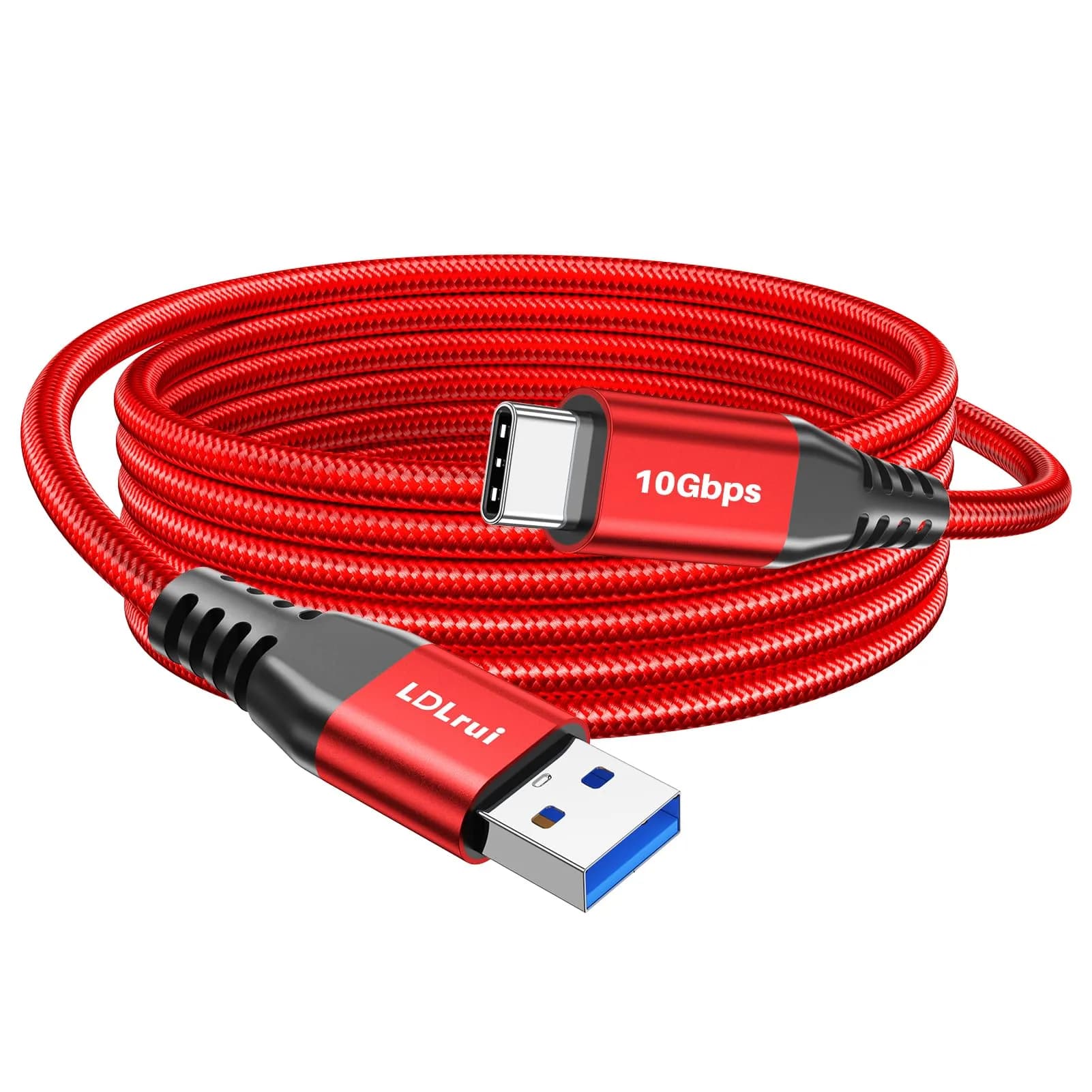 LDLrui USB C Data Cable 10ft | 10Gbps Transfer & 65W Fast Charging, Braided