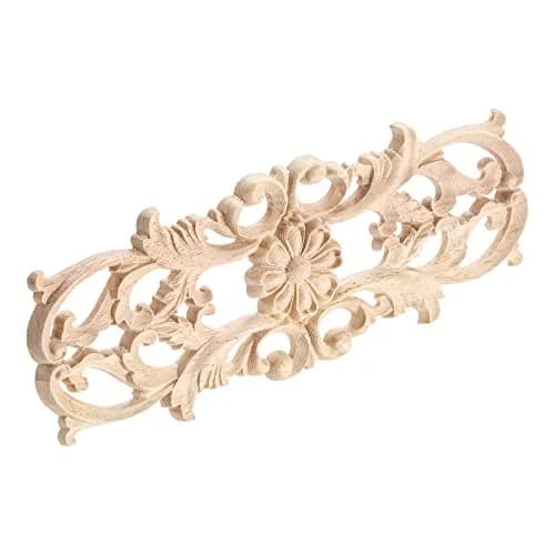 MUXSAM Wood Carved Appliques 22x8 cm (8.7"x3.2") | French Country Style Oak Wood Decals for Furniture thumbnail 3