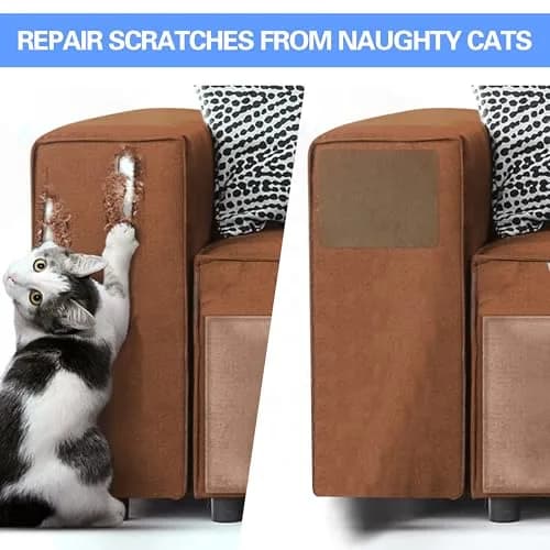Azobur Self-Adhesive Fabric Repair Patch, 6 Piece Microfiber Patches, Quick Fix for Sofa & Upholstery, Gray (4.3"x 5.5") thumbnail 7