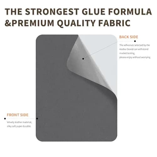 Azobur Self-Adhesive Fabric Repair Patch, 6 Piece Microfiber Patches, Quick Fix for Sofa & Upholstery, Gray (4.3"x 5.5") thumbnail 3
